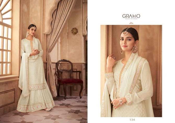 Gramo Navabi 5 New Fancy Heavy Designer Wedding Wear Ready Made Suit Collection